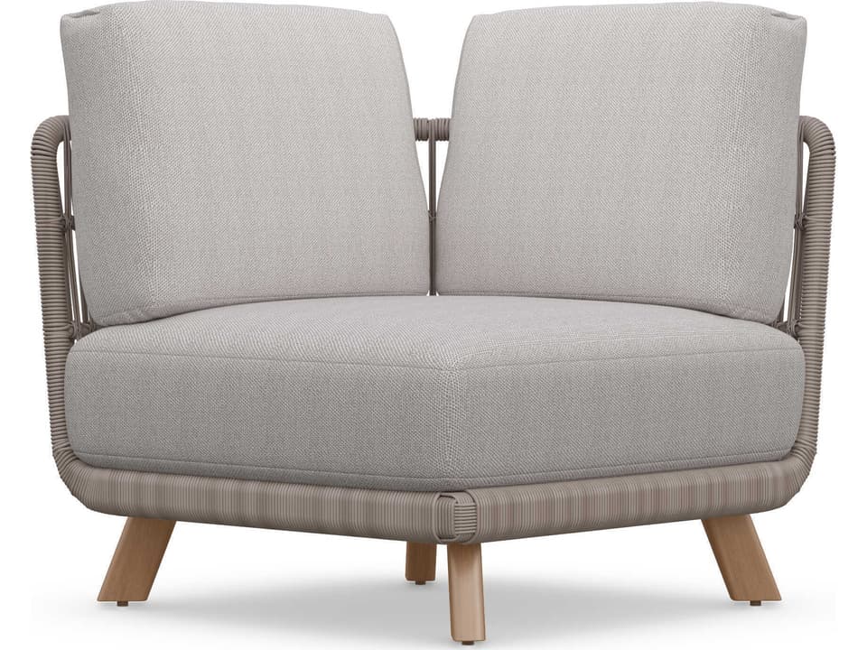 Sicily Aluminum Wedge Modular Lounge Chair in Taupe