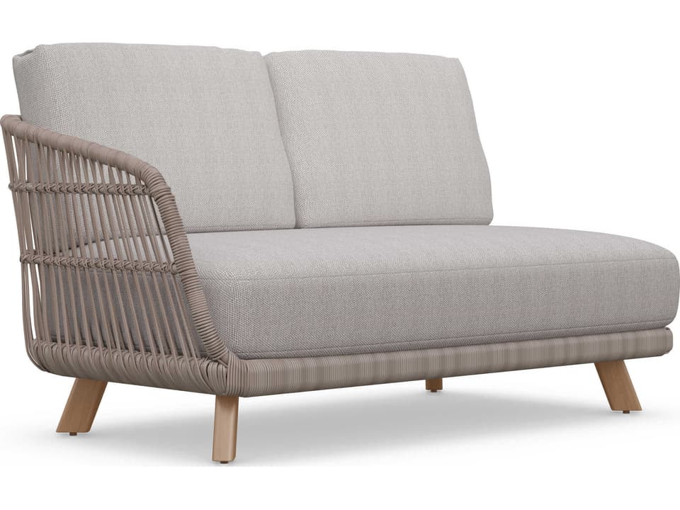 Sicily Left Arm Facing Aluminum Sofa with Desert Cushion