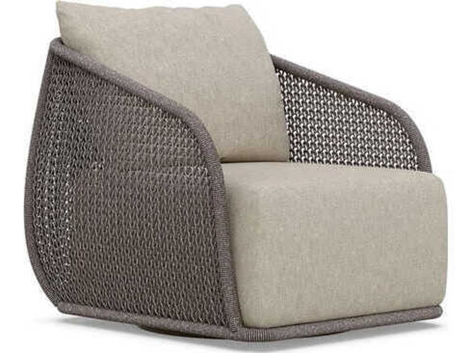 Sorrento Swivel Club Chair with Cushion in Matte Bronze
