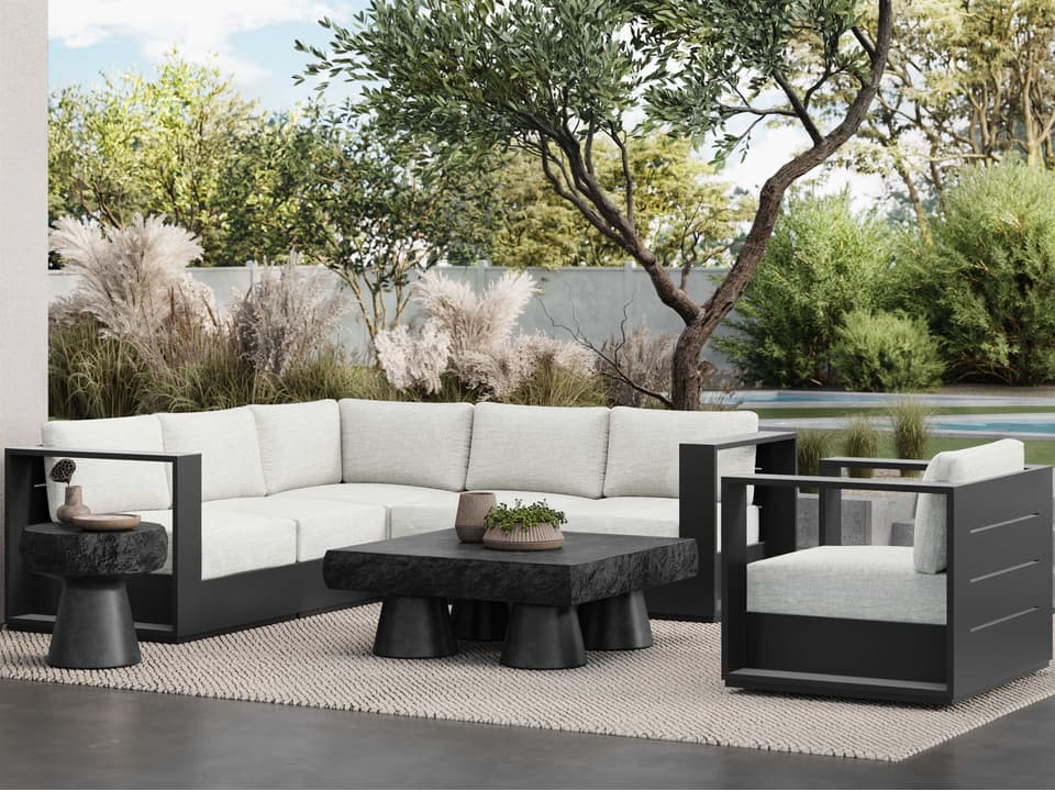 Sydney Aluminum Black Lounge Set