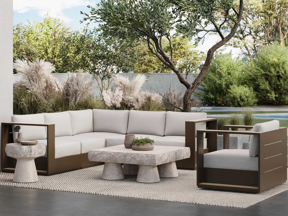 Sydney Aluminum Brown Lounge Set