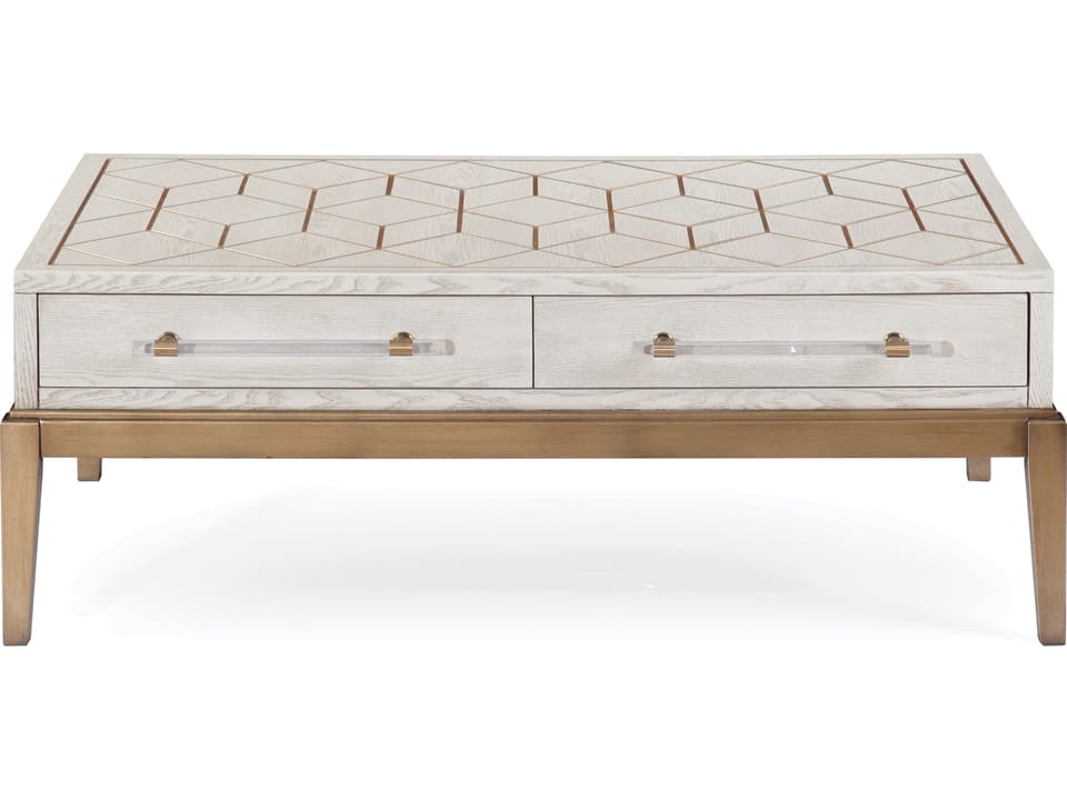 Perrine Rectangle Coffee Table with Two Drawers in Soft Graphite