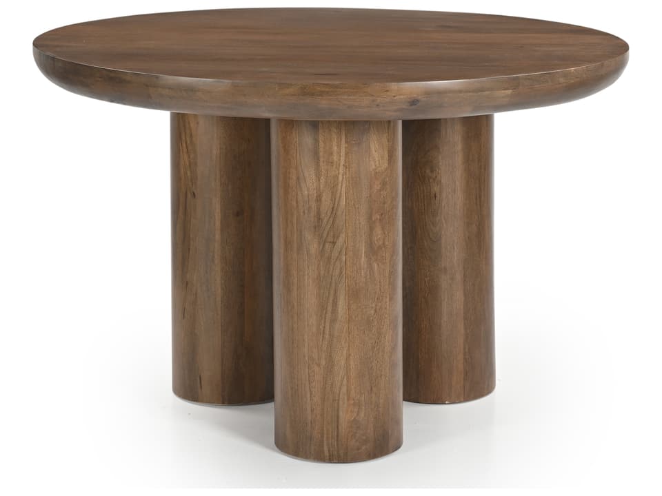 Napa 48-Inch Round Dining Table in Rich Brown Mango Wood