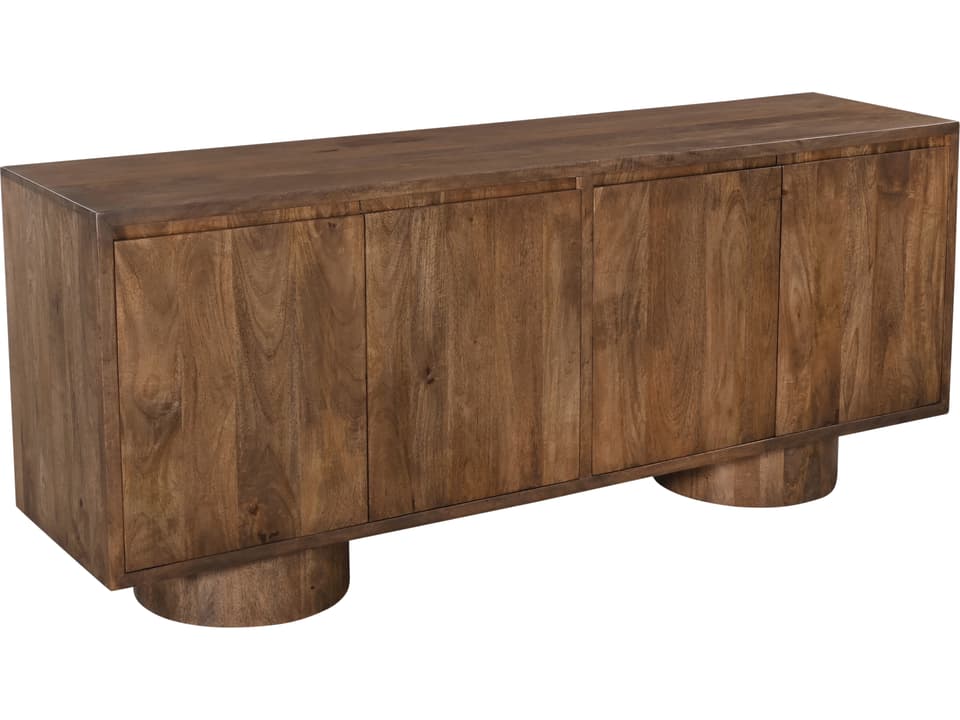Napa 72 Inch Mango Wood Sideboard Server with Adjustable Shelves