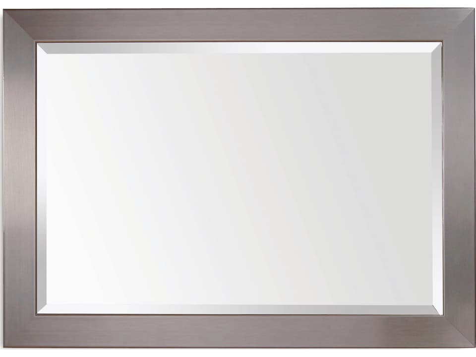 Thoroughly Modern Stainless Steel Rectangular Wall Mirror in Brushed Chrome