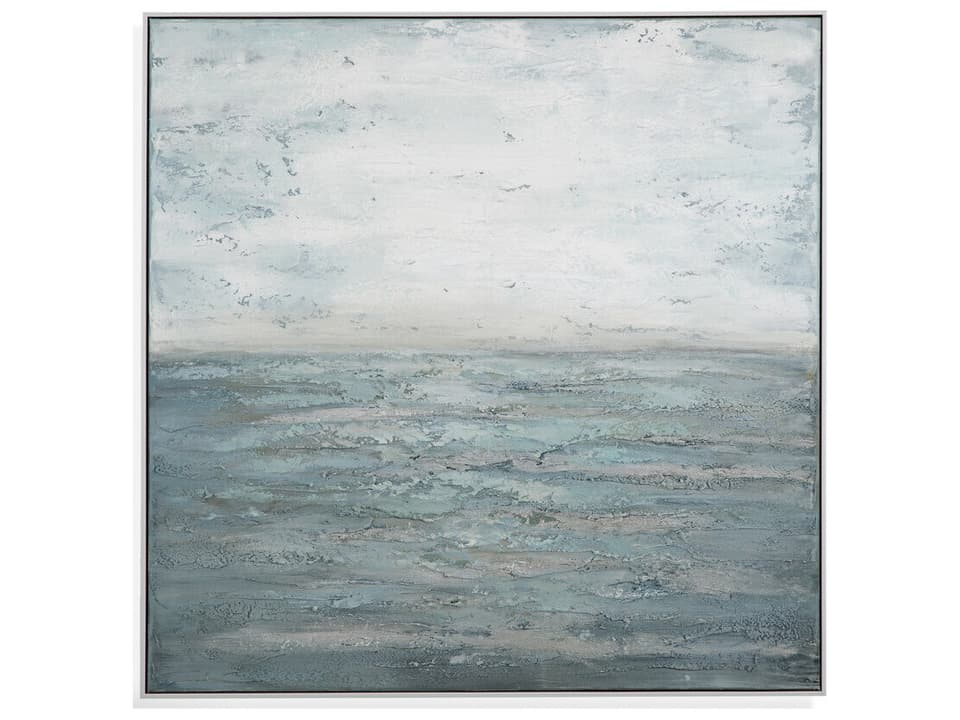 Landslide Hand Painted Canvas Wall Art with White Floating Frame