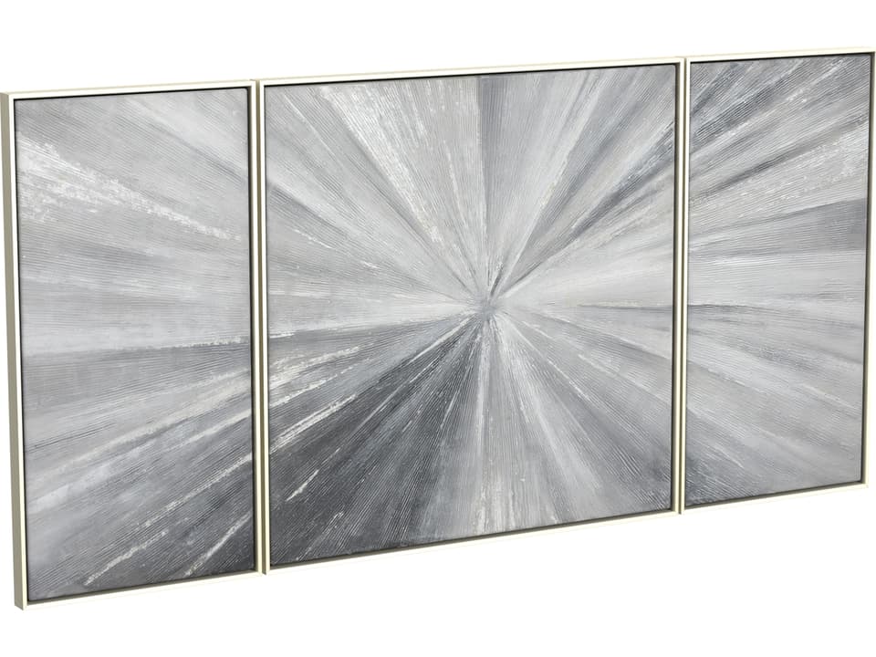 Cambric 3-Piece Abstract Canvas Wall Art with Silver Frame