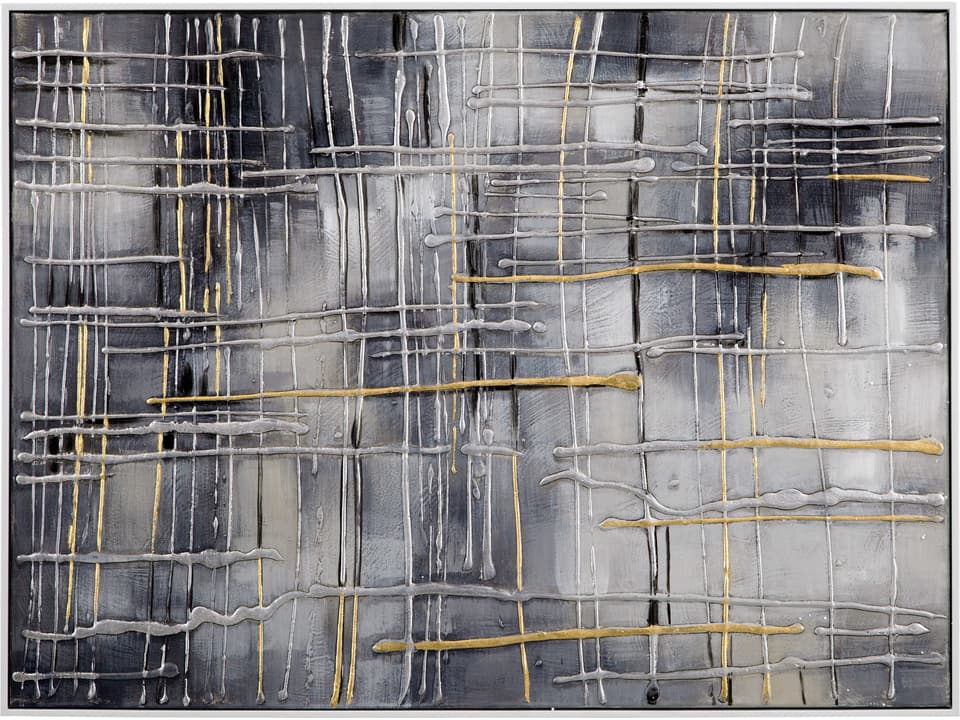 Logistics Hand Painted Wall Art with Gold and Silver Accents