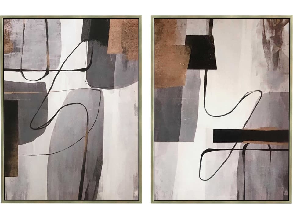 Standards 2-Piece Abstract Framed Canvas Wall Art with Silver Frame