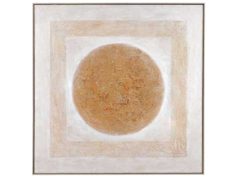 Central White Wash Framed Canvas Wall Art
