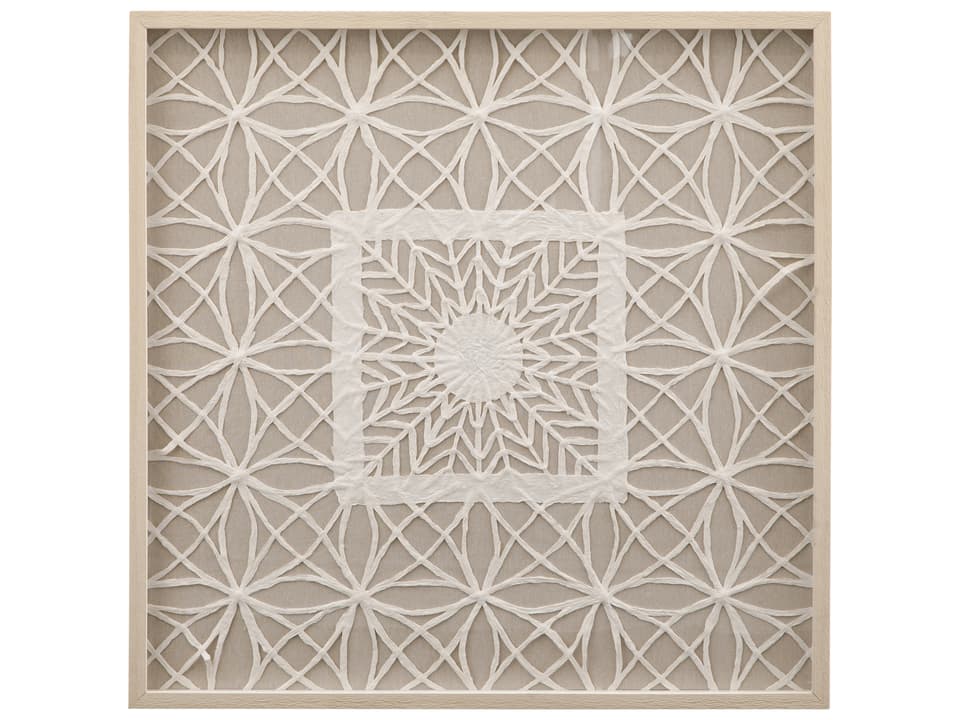 Baize Square Wall Art with Natural Woven Fibers and Wood Frame