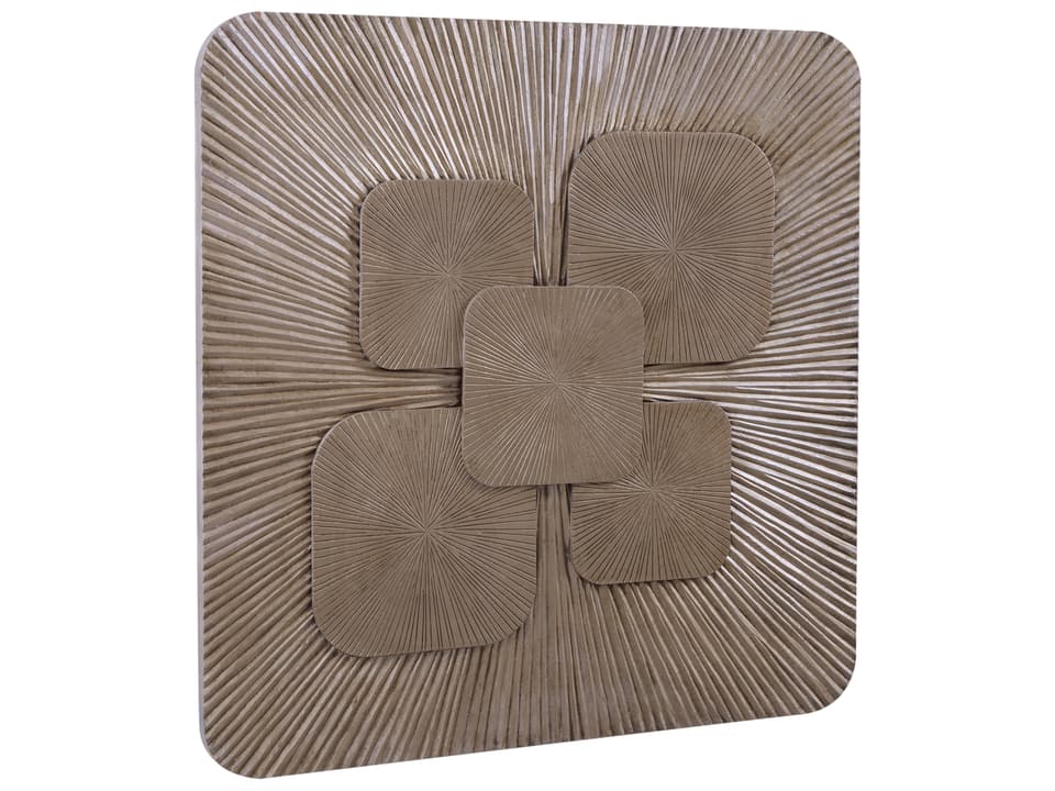 Crobuzon 48-Inch Square Wall Art in Brown and Antique Silver
