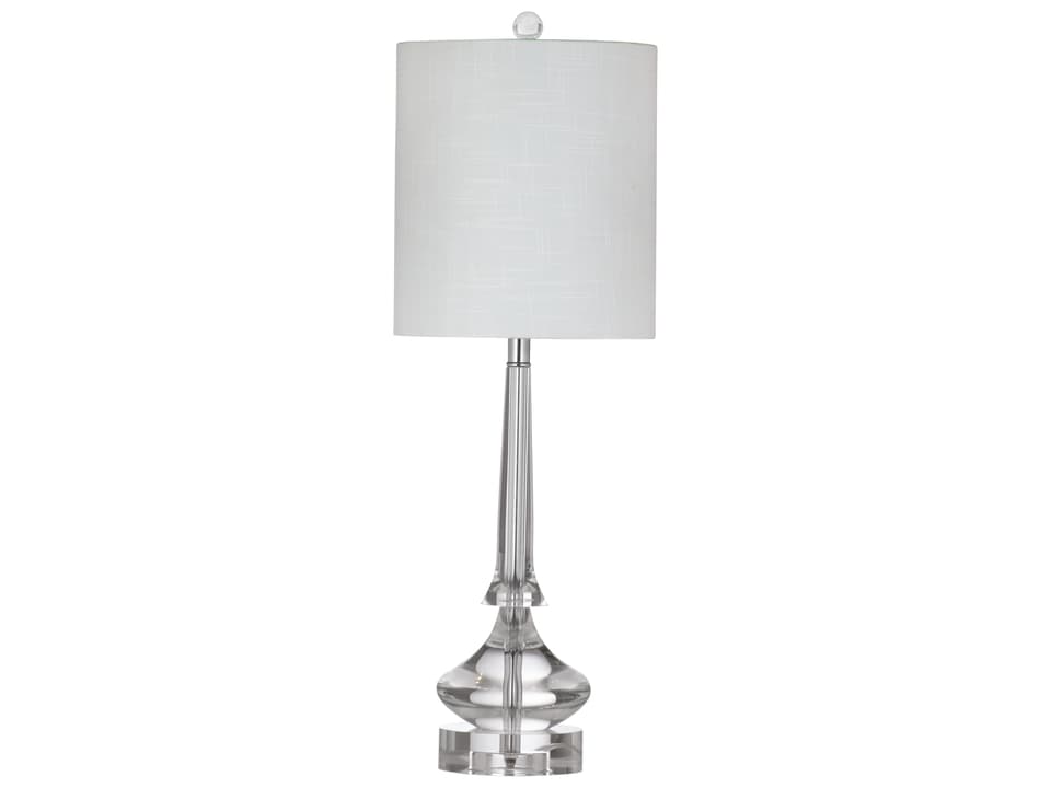 Rivoli Crystal Table Lamp with Linen Shade