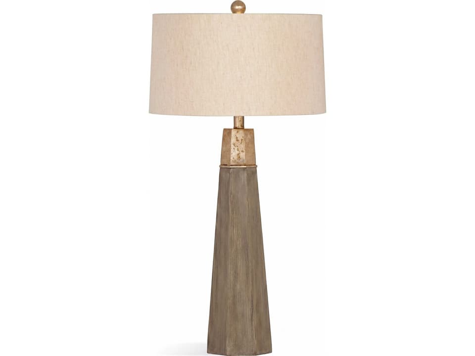 Rowan Table Lamp with Cement Base and Linen Shade