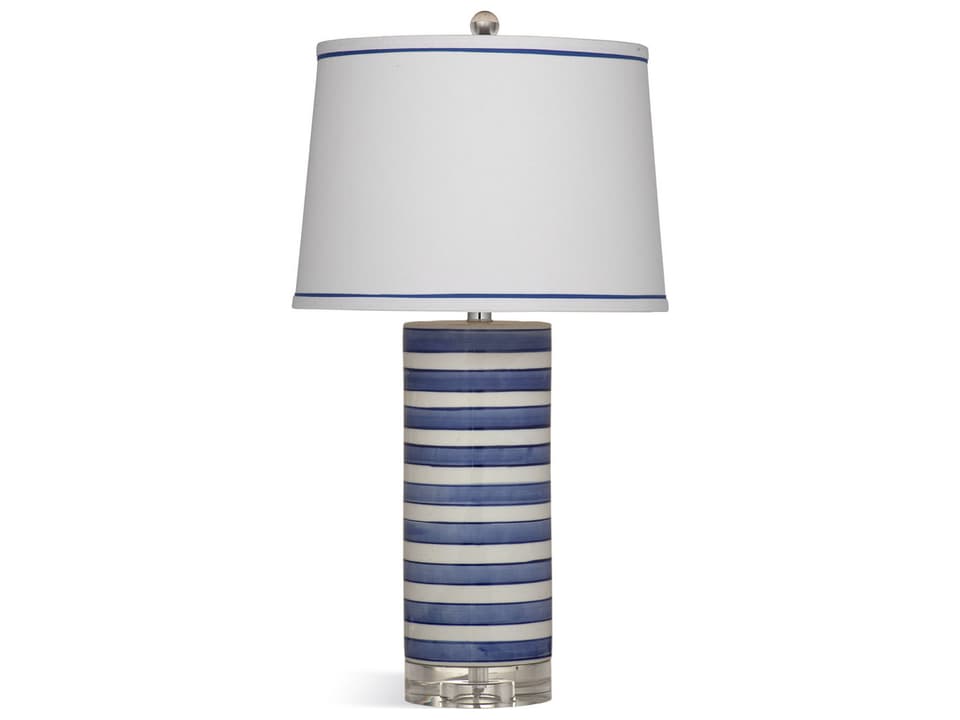 Regatta Stripe Ceramic Table Lamp in Blue and White