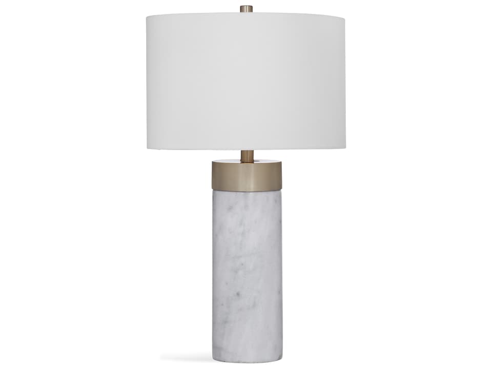 Jocelyn White Marble Table Lamp with Antique Brass Finish