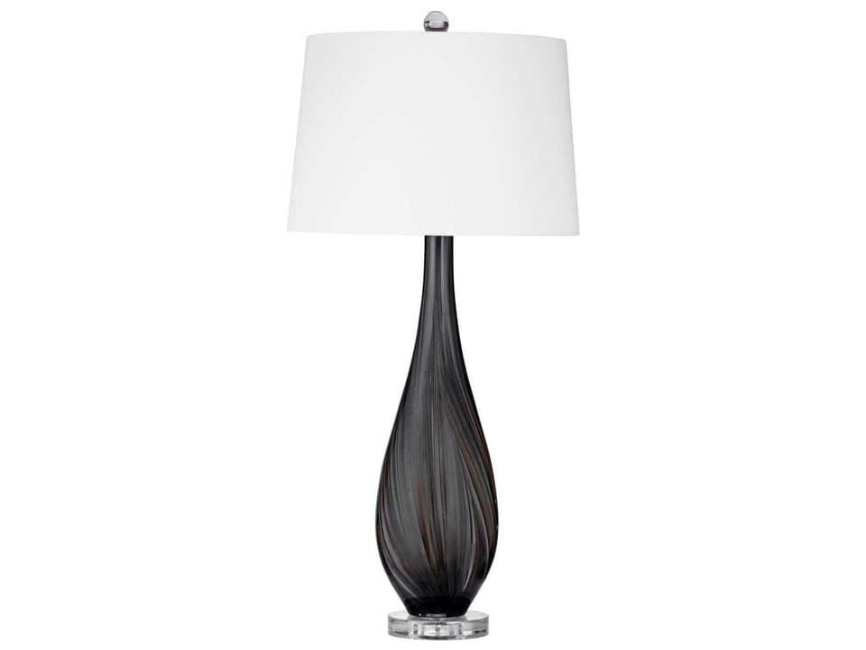 Black Collection Modern Glass Table Lamp with White Shade