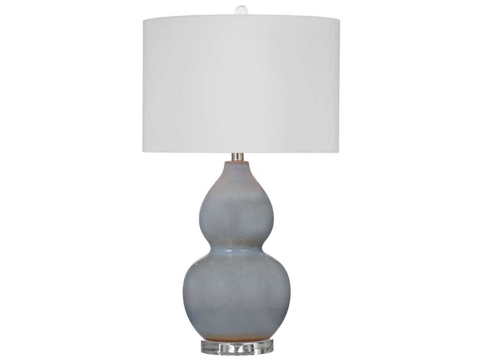 Glencoe Gray Table Lamp with White Linen Shade