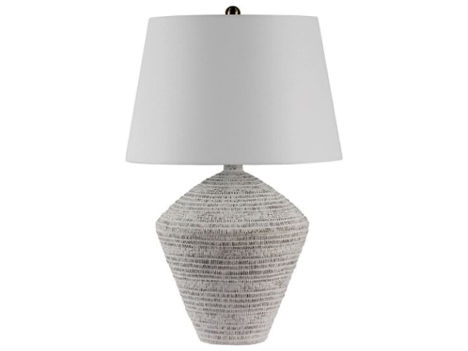 Eclipse Concrete Table Lamp with White Lampshade