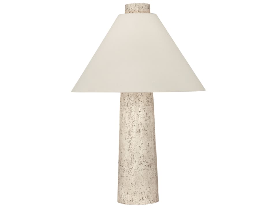 Berks Textured Resin Table Lamp with Tapered Linen Shade