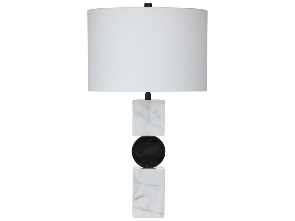 Ellendale Black and White Marble Table Lamp