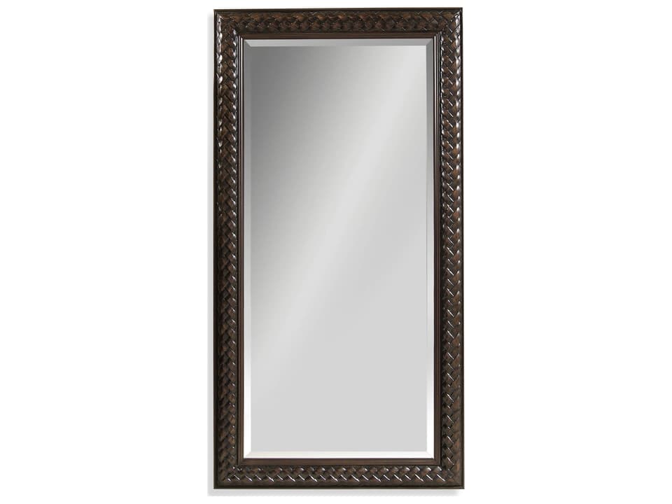 Newcombe Rectangular Floor Mirror with Braided Frame in Deep Cherry