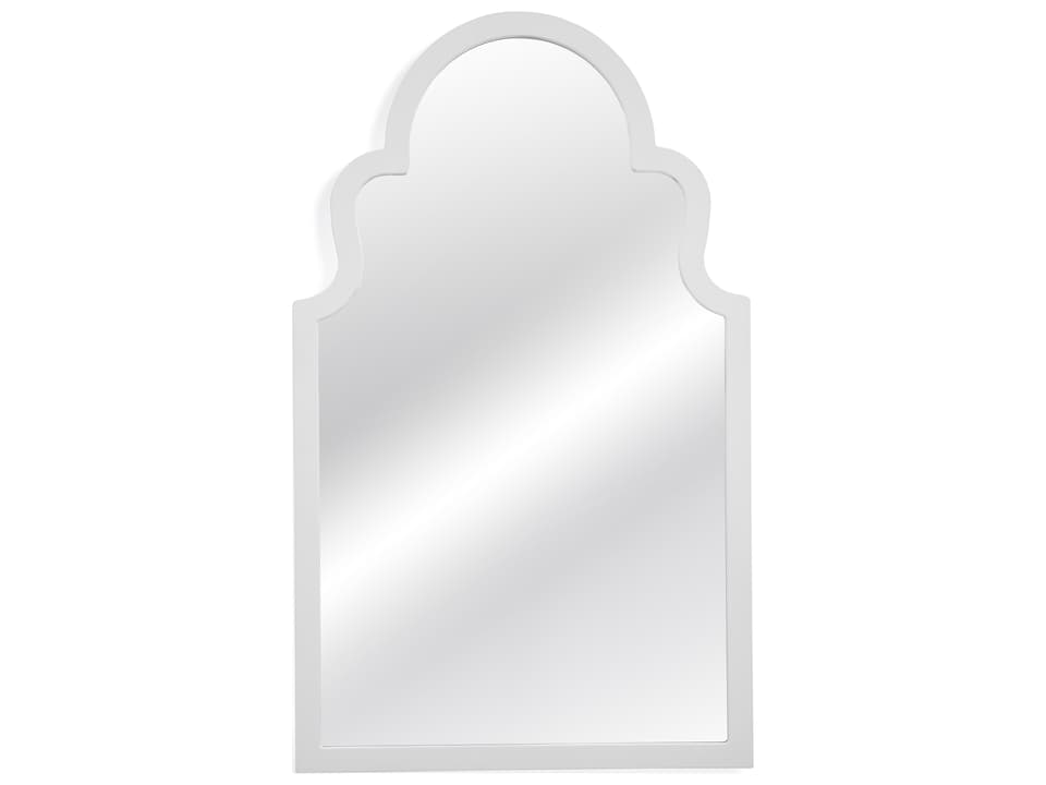 Myrna Arch Top Wall Mirror in White Lacquer