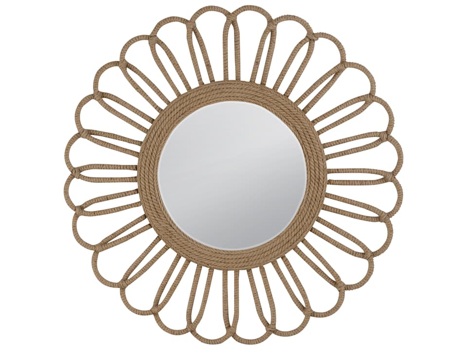 Naples Round Wall Mirror in Natural Rope Brown