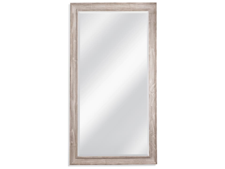 Kibbe 80-Inch Floor Mirror in Distressed White Ash