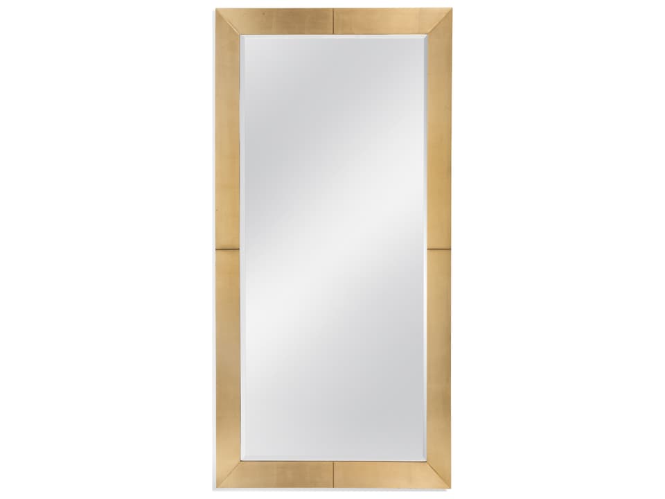 Agatha Rectangular Leaner Floor Mirror in Gold Leaf