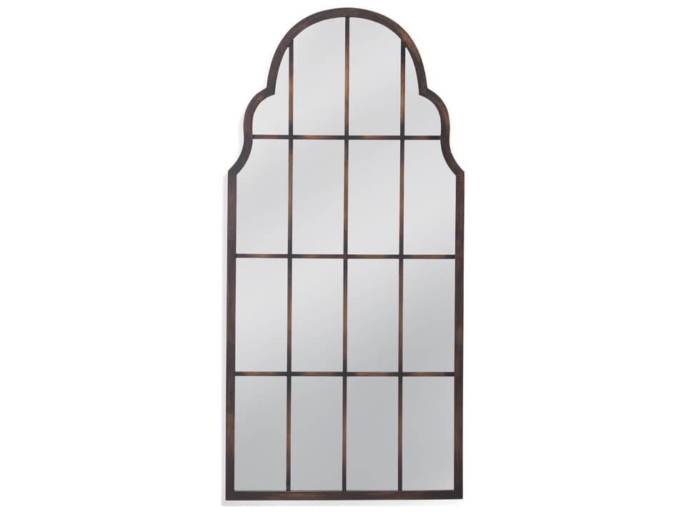 Francisco Arched Wall Mirror in Hand-Painted Bronze
