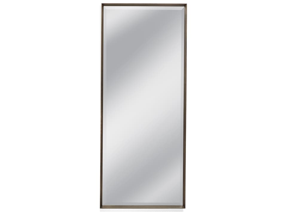 Belden Rectangular Floor Mirror in Walnut with Beveled Edge