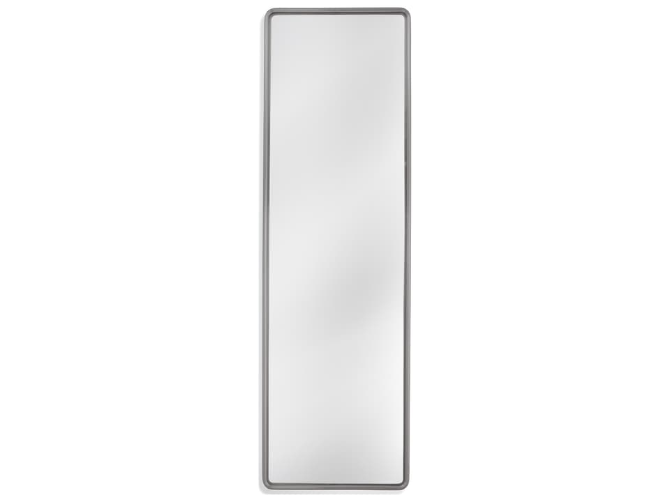 Vinca Rectangular Floor Mirror in Silver Metal