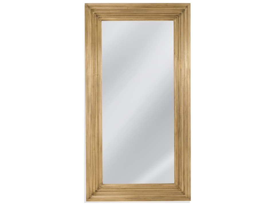 Queenie Rectangular Floor Mirror in Brass Clad