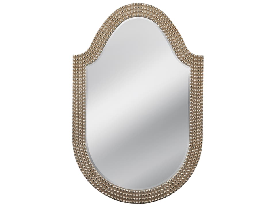 Shielded Wall Mirror in Antique Silver Leaf