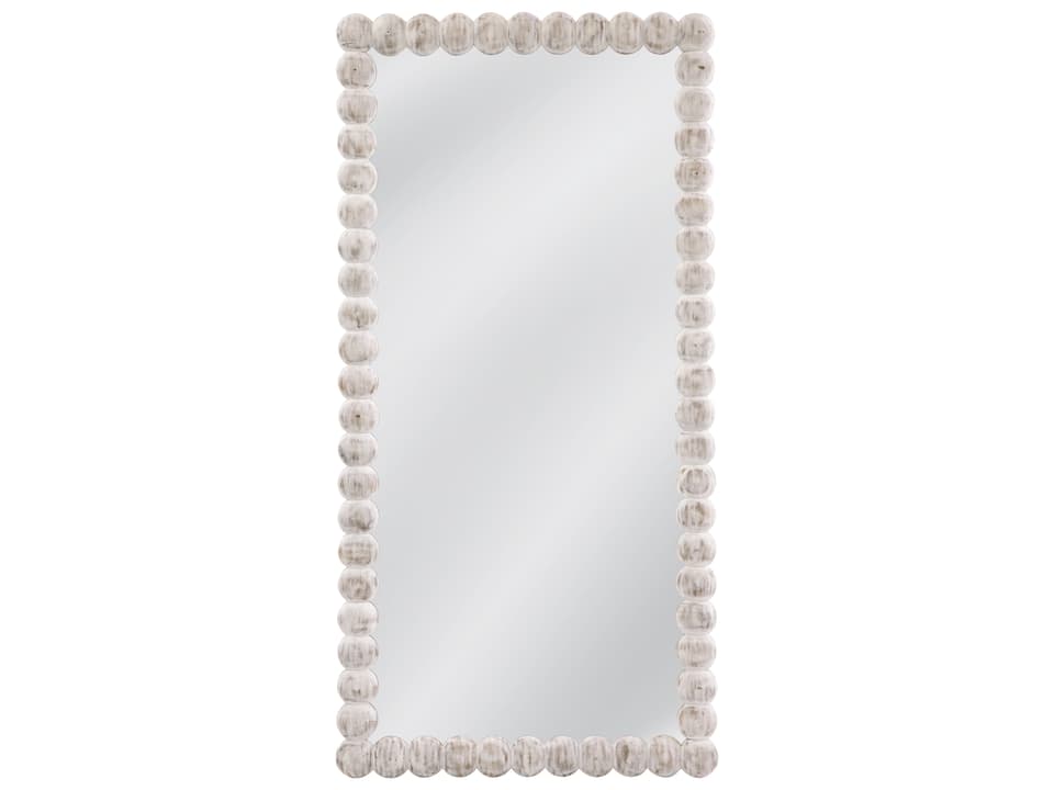 Mandith Rectangular Floor Mirror in White-Washed Mango Wood