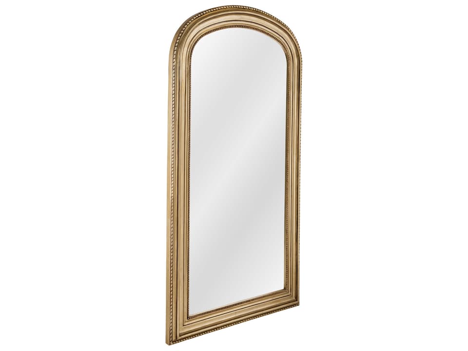 Baez Arched Gold Floor Mirror Traditional Style