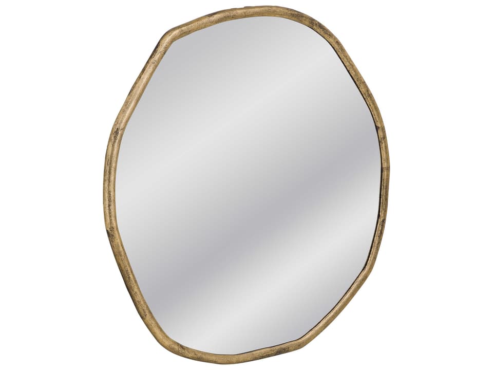 Grant 52-Inch Round Wall Mirror in Modern Brass