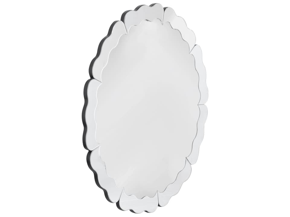 Alissar Round Wall Mirror with Mirrored Petal Frame