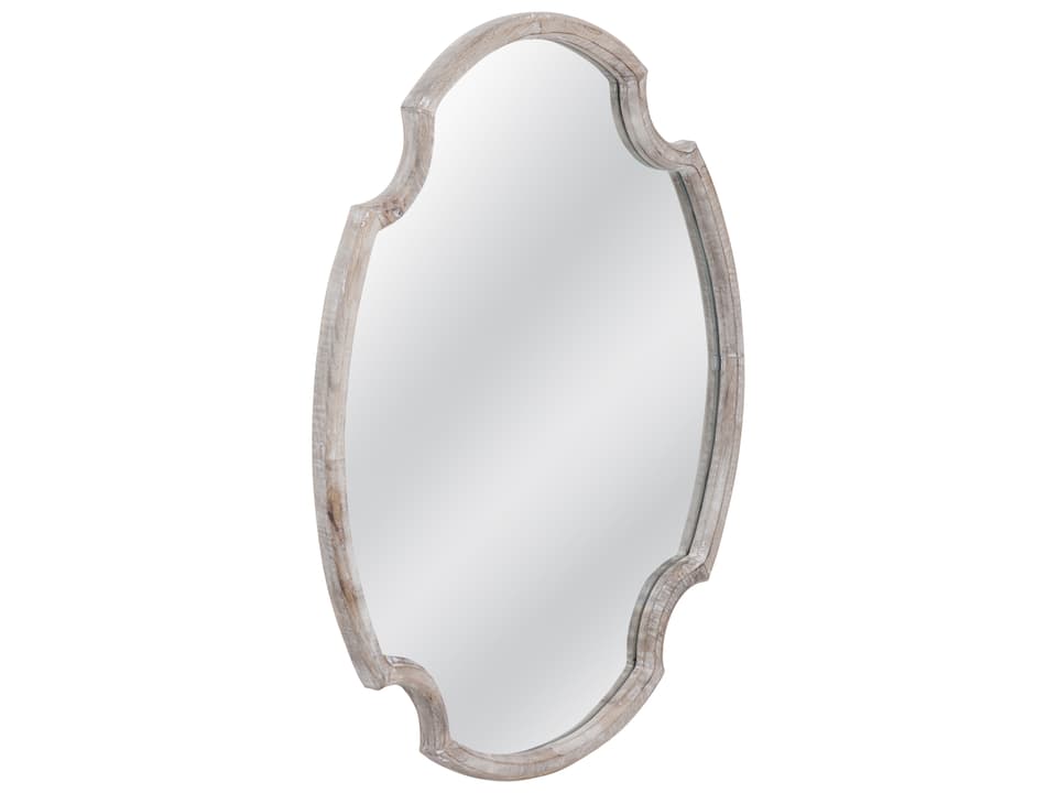 Fairvale Oval Wall Mirror with Whitewashed Wood Frame