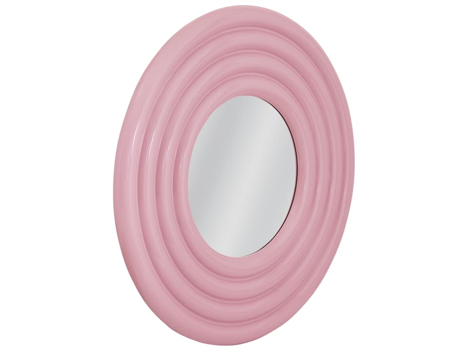 Rigel 48 Inch Round Wall Mirror in Glossy Pink