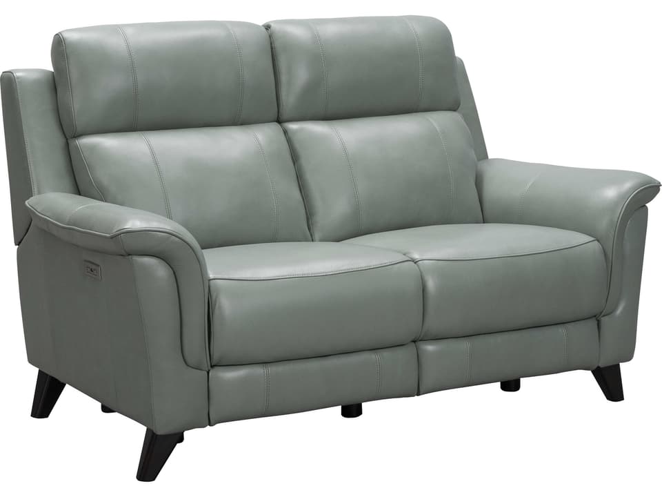 Kester Power Reclining Loveseat Lorenzo Mint Leather with USB