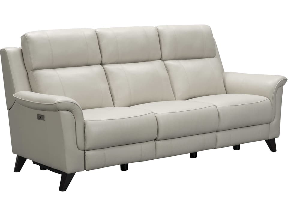 Kester Power Reclining Leather Sofa with Power Headrests Laurel Cream
