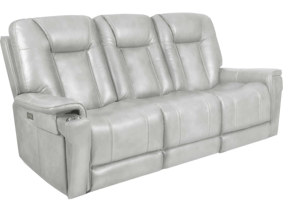 Sanibel 3-Seat Power Reclining Sofa in Dove Gray Top Grain Leather