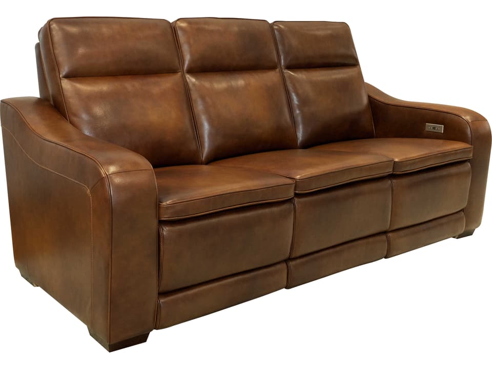 Grady Triple Power Reclining Sofa in Cocoa Brown Leather