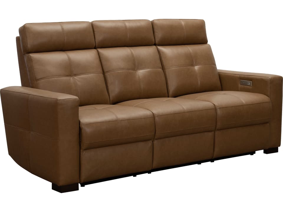 Cara 3-Seat Power Reclining Leather Match Sofa in Florida Saddle