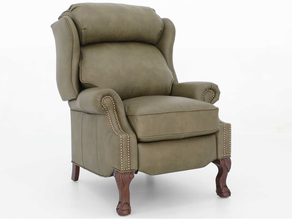 Vintage Danbury Oasis Olive Green Leather Recliner