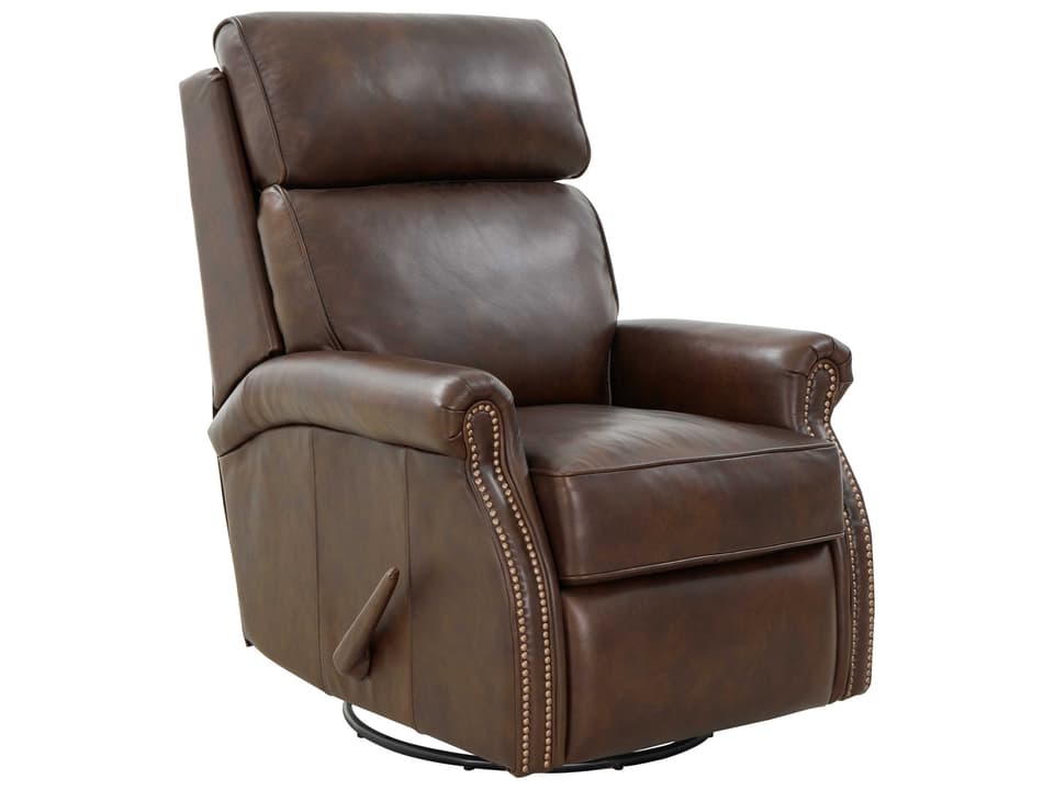 Vintage Crews Ashford Walnut Brown Leather Recliner