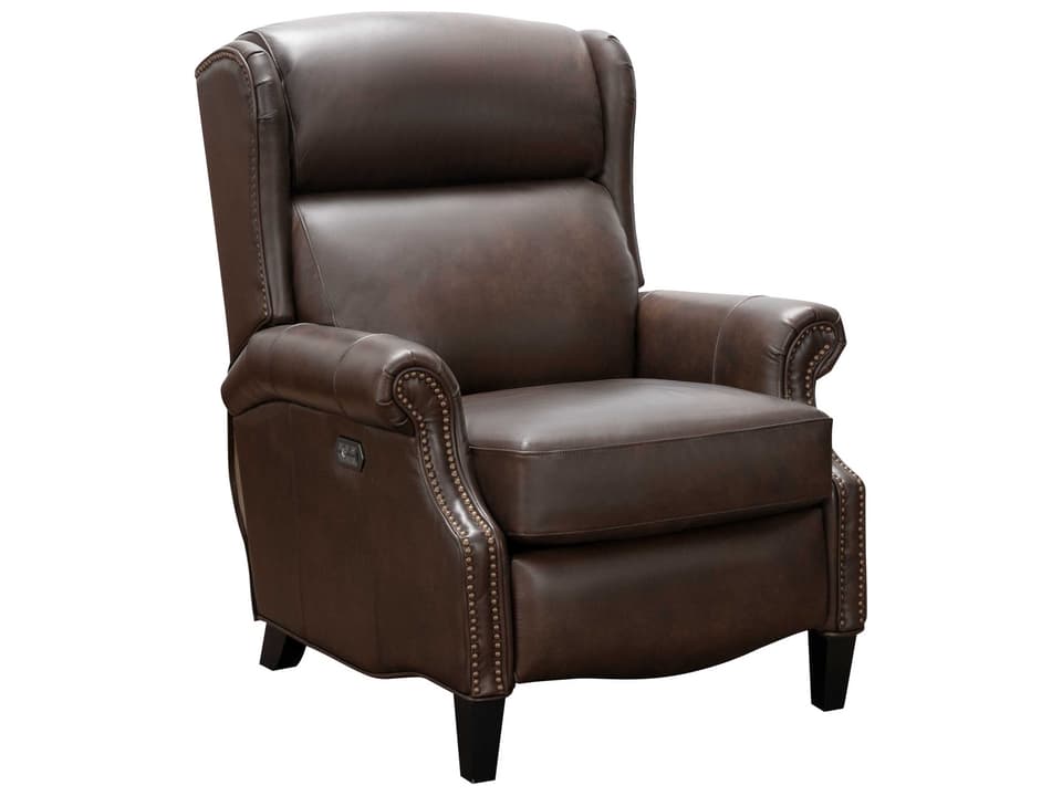 Vintage Philadelphia Ashford Walnut Brown Leather Recliner