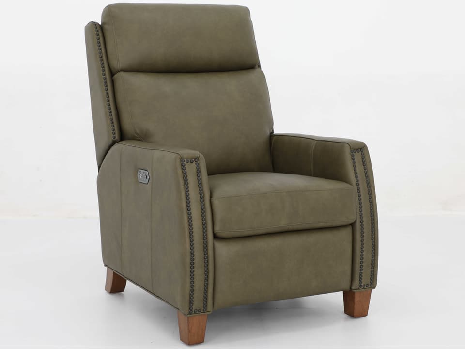Vintage Anaheim Oasis Olive Green Leather Recliner